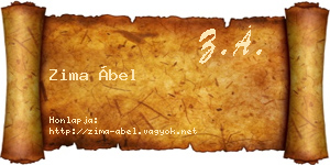 Zima Ábel névjegykártya